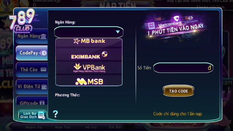 Khi nhập hạn mức tiền để nạp bet thủ nên lưu ý số dư tài khoản